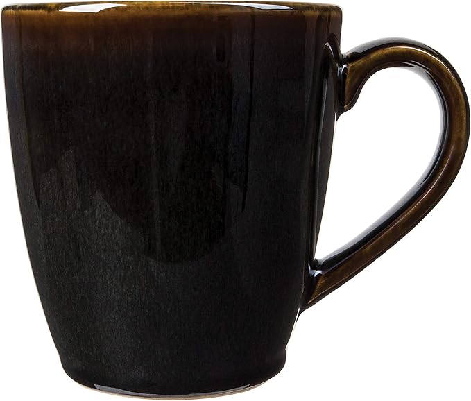 Sango Novelle 16-Piece Casual Moss Porcelain Dinnerware Set – Service for 4, Plates, Bowls & Mugs, Brown & Green Reactive Glaze, Microwave & Dishwasher Safe, for Everyday Dining & Entertainment