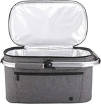 ALLCAMP OUTDOOR GEAR Large Picnic Basket 32L Shopping Basket Grocery Bags Folding Insulated Strong Aluminum Frame Basket (Large Gray)