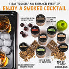 Whiskey Smoker Kit with Torch & 8 Flavors Wood Chips - Old Fashioned Smoker Kit - Bourbon Gifts for Men, Cocktail Smoker kit - USA Oak Smoke Lid (No Butane)