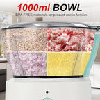 Food Processor Electric Food Chopper with 4.5-Cup(1000ml) Vegetable Chopper & Meat Grinder,BPA Free, Stainless Steel Blade for Chopp, Slice, Mince, Grind, and Puree, for Baby Food & Family Use