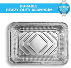 MontoPack Disposable Takeout Pans with Clear Lids | 5lb Capacity Aluminum Foil Food Containers with Seal for Freshness | Eco-Friendly & Recyclable | 25-Pack 6.5x9.5” Drip Pans