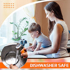 Patelai 6 Pcs Professional Egg Ring Pancake Ring Set Stainless Steel Fried Egg Molds Griddle Pancake Shapers with Orange Silicone Handle for Breakfast Omelette Sandwich(4, 6 Inch)