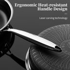 Non Stick Frying Pan with Lid, 12 Inch Ceramic Hybrid Tri-Ply Stainless Steel Frying Pans Nonstick W/Lid, Large Induction Skillet Frying Pans for Cooking, Metal Utensil Safe, PFAS/PFOA/PTFE Free