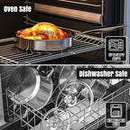 Stainless Steel Cookware Set, 16-Piece Pots and Pans Set Non Toxic, Kitchen Induction Cookware with Glass Lids, Steamer, Utensil Sets, Pot Protectors & Apron, Oven & Dishwasher Safe, Silver