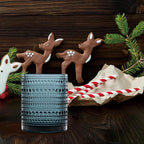 Hobnail Drinking Glasses Set of 6, Vintage Colored Glassware 11oz, Beverage Glass Cups for Water, Juice, Cocktail (Blue)