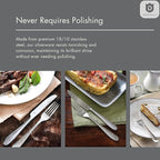 Hammered Silverware Set | Premium 18/10 Stainless Steel Flatware Service for 16 | Heavy-Duty & Dishwasher Safe | Built to Last (80-Piece, Fidenza Hammered)