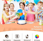 Exquisite 12-Pack Premium Plastic 84-Inch Round Tablecloth, Peach