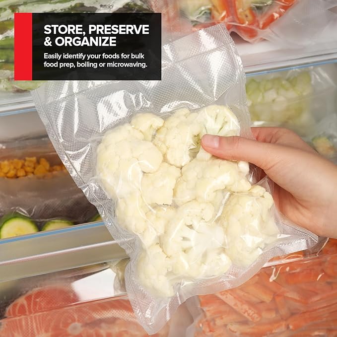 Stock Your Home 8" x 50' Vacuum Seal Bags Rolls (2 Pack), Vacuum Seal Bags for Food Saver, Freezer, Microwave, and Boil Safe Vacuum Sealer Bags Rolls