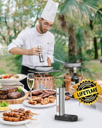 Electric Salt and Pepper Grinder Set with Rechargeable Base - Upgraded Large Capacity, Refillable Pepper Mill Set with LED Light & Adjustable Coarseness, Ideal for Kitchen, Outdoor, BBQ & Gift Giving