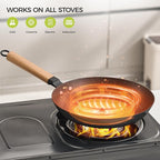 YUTANN Nonstick Frying Pan Set, 8" 10" 12" Ceramic Frying Pans, Pre-seasoned Cast Iron Pan Cookware Set with Removable Handle, Dishwasher Safe, Free of PFAS & PFOA, Compatible with All Stovetops