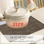 Romanstile Reversible Vinyl Placemats Set of 8, Faux Leather 100% Waterproof Oil-Proof Wipeable Place Mats, Heat Resistant Dual Sided Table Mats for Kitchen/Dining/Party (Grey Brown, 12 x 17 Inch)