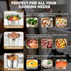 Cooks Standard Pasta Pot 18/10 Stainless Steel 12 Quart, Spaghetti Cooker Steamer Stock Pot Multipots with Strainer Insert, Stainless Steel Lid, 4-Piece Set