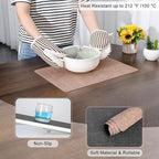 Myir JUN Placemats Dual Sided, Faux Leather Place Mats Set of 6 Indoor Placemats for Dining Table Outdoor Placemats Manteles Individuales Square Non-Slip Washable Table Mats (Gray Pink, Set of 6)