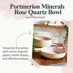 Portmeirion Minerals 8.7-Inch Low Serving Bowl, Rose Quartz - Stoneware from Recycled Clay, Handmade in Portugal, Reactive Glaze for a Unique Look, Microwave & Dishwasher Safe - Decorative Modern Bowl