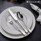 20-Piece Alexander Fine Silverware Set, Service for 4, 18/10 Stainless Steel, Well Made, Dishwasher Safe, Heavy Duty Flatware Set