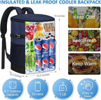 Cooler Backpack 33 Cans Backpack Coolers Insulated Leak Proof Soft Beach Cooler Bag for Men Women Ice Chest Backpack Camping Hiking Picnic Travel Cooler Lunch Backpack