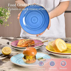 Miicol Ceramic Dessert Plates Set of 6, Colorful Appetizer Plates 8 Inch, Stackable Salad Dishes, Small Dinner Plates, Durable Dinnerware for Kitchen, Party, Wedding, Microwave and Dishwasher Safe