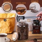 WHJY 1/2 Gallon Glass Jars with Airtight Lids Transparent Clear Kitchen Canister for Pantry Organization Large Food Storage Containers for Coffee Flour Sugar Pasta