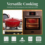 Larder & Vine Enameled Cast Iron 8 qt Dutch Oven Pot with Lid | Bread Baking | Compatible on All Cooktops & Oven Safe to 500° F | Great for Sourdough Bread | Cabernet