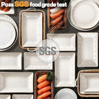 Artena Ceramic Pasta Bowls Set of 4-9.85 Inch Large Salad Bowls, 25 oz Serving Bowls for Soup, Dinner & Party - Embossed Microwave Safe Kitchen Dishes, Rectangle Plates (Pinwheel Flower)