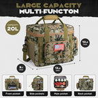 Maelstrom Large Tactical Lunch Box for Men,Insulated Lunch Bag, Leakproof Soft Cooler Bags with Detachable MOLLE Bag,Durable Lunch Tote for Adult Women Work,Picnic,30 Cans/20 L, Camouflage