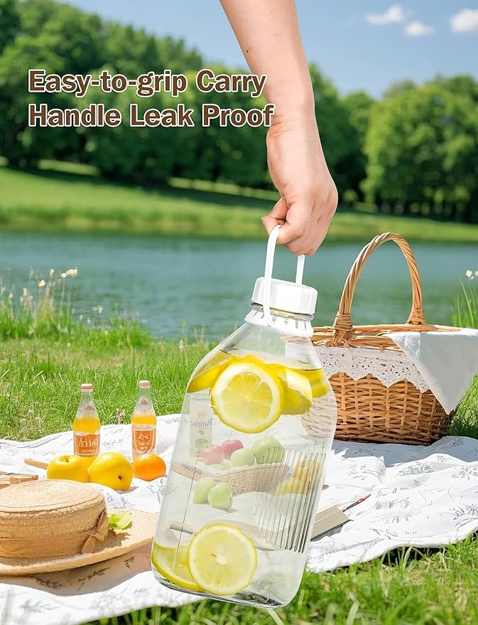 2QT Heavy Duty Glass Milk Bottle with Lid,2Pack 64oz Glass Milk Jug with Reusable Airtight Screw Lid,Bottles for Juice,Water,Oat or Plant Milks