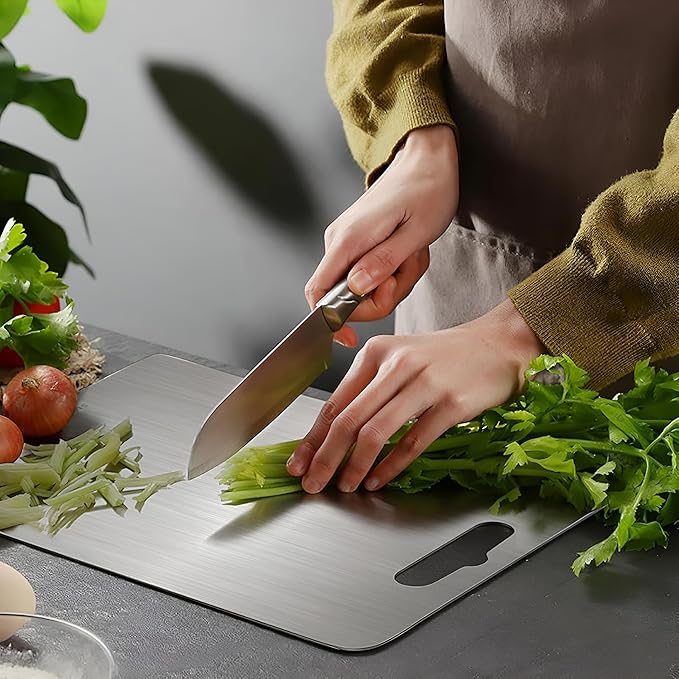 Standerd Size Titanium Cutting Boards for Kitchen - Cutting Edge Hygiene & Durability, 1 Pack Double-Sided, Food Grade for Meat, Fruits & Vegetables – Dishwasher Safe, Easy to Clean (15.4 x 11 in)