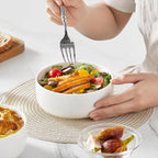 MALACASA 24 OZ Cereal Bowls, Porcelain Soup Oatmeal Bowls Set of 6, Kitchen Ceramic Serving Bowl, Dishwasher Microwave Oven Safe, White, Series LUNA