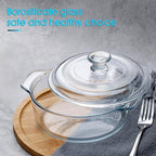 NUTRIUPS Mini Glass Casserole Dish with Lid Oven Safe Round Casserole Dish 6" Glass Baking Dish With Lid (25oz)