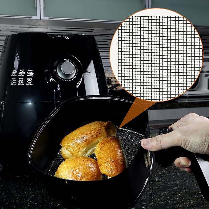 6 Pack Reusable Liners for Toaster Oven Non Stick Fryer Mat Air Fryer Oven Liners Easy Clean Toaster Mat Compatible with Cuisinart, Ninja, Kalorik Microwave(12 x 14 Inch)