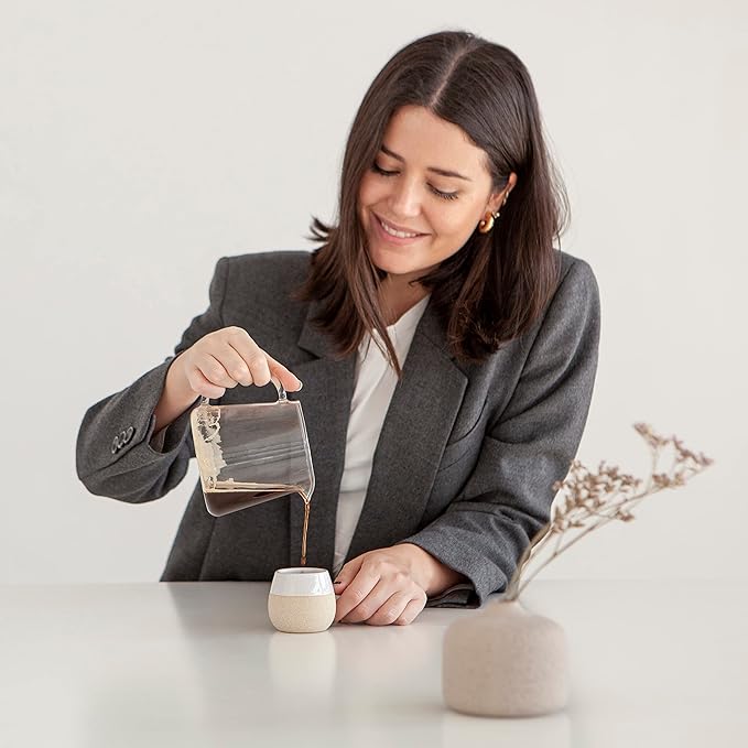 Ceramic Espresso Cups Set of 4, 4.5oz capacity - Cortado Macchiato Coffee Mugs for Nespresso Machine - Espresso Glasses - Demitasse Cups - Tazas de Cafe - Espresso Accessories - Expresso Coffee Cup