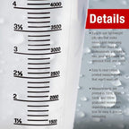 TCP Global 5 Liter (5000ml) Gallon Plastic Graduated Measuring and Mixing Pitcher (Pack of 3) - Holds 5 Quarts 1.25 Gallons- Pouring Cup, Measure & Mix Paint, Resin, Epoxy, Kitchen Cooking Baking