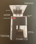 Bodum Bistro Standard Conical Burr Electric Coffee Grinder, 12 Inches, Black