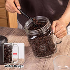 Amzcku 2 Pack Large Glass Mason Jars, 74 oz Wide Mouth with Lid with Handles for Fridge, Glass Canisters for Food Storage, DIY Decor, Perfect for Sugar, Flour, Cookies, Pickles, and More