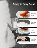 Cutting Board for Kitchen, Non Toxic Titanium Cutting Board, Double-Sided Metal Chopping Board with Juice Groove, Cutting Boards for Meat, Vegetables and Fruits, Dishwasher Safe Large 16”×11”