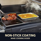 Utheer Nano-Ceramic Half Griddle for Ninja FlexFlame PG300,Professional-Grade Nonstick Half-Size Griddle Plate with Grease Drain,Rust-Resistant,BBQ Breakfast & Camping,Fit Ninja FlexFlame XSKHLFGRIDLE