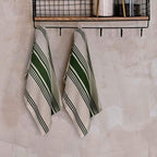 Urban Villa Kitchen Towels (20x30 Inches 6 Pack) Extra Large Premium Dish Towels for Kitchen Green & White Dish Cloths Highly Absorbent 100% Cotton Kitchen Hand Towels with Hanging Loop Tea Towels