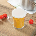 Restaurantware-RW Base 10 Ounce Clear Plastic Dredge Spice Shaker, 1 Reusable Dry Rub Shaker - Includes White Solid Lid, With Handle, Clear Polycarbonate Spice Holder, For Seasonings