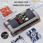 MAGIC SEAL 16-Inch Nozzle Vacuum Sealer for Food Storage - Works with Mylar & Smooth/Non-Textured Bags, No Textured Bags Needed, 250W, 8mm Extra-Wide Seal, 2X Suction Pump - MS180