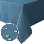 H.VERSAILTEX Linen Textured Table Cloths 54 x 54 Inch Premium Solid Tablecloth Spill-Proof Waterproof Table Cover for Dining Buffet Feature Extra Soft and Thick Fabric Wrinkle Free, Ink Blue