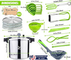 Supa Ant Pressure Canner 23 Qt with Canning Supplies Starter Kit - Canning Pressure Cooker with Gauge - Water Bath Canner Pot with Rack and Lid - Jar Lifter, XL Ladle, Jar Tongs, and Bubble Popper