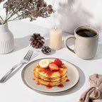 Herogo Ceramic 10.43 Inch Dinner Plates Set of 6, Stoneware Dinnerware Plate Set, Double Reactive Glaze Large Dinnerware Plates for Kitchen, Microwave, Oven & Dishwasher Safe, Cream Khaki