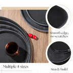 Zopeal 8 Pieces Black Round Restaurant Serving Tray, Plastic Non Slip Surface Food Meals Server Tray with Raised Edges for Home, Kitchen, Restaurant, Cafeteria, Bar (11",14",16",18")