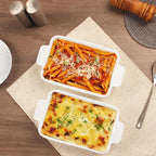 7" x 4.5" Rectangular Au Gratin Baking Dishes, Set of 2, Porcelain Baking pan Oven Safe, Roasting Lasagna Pans, for Casserole Dish, Pie Plate, Baking, scalloped, potatoes, shepherds pie