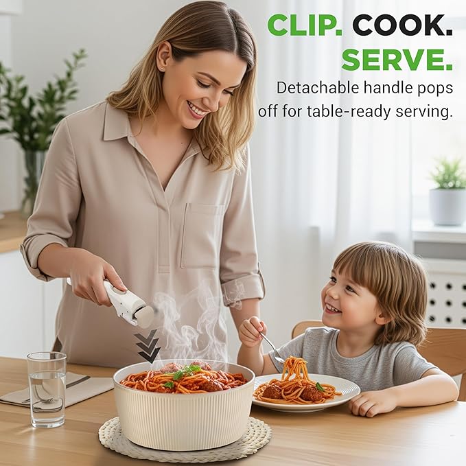 NutriChef 18-Piece Ceramic Cookware Set with Detachable Handles, Non Stick Pots and Pans, PTFE-Free Natural Ceramic Coating, Space-Saving Design, Oven & Stove Safe, Includes Utensils, Cream