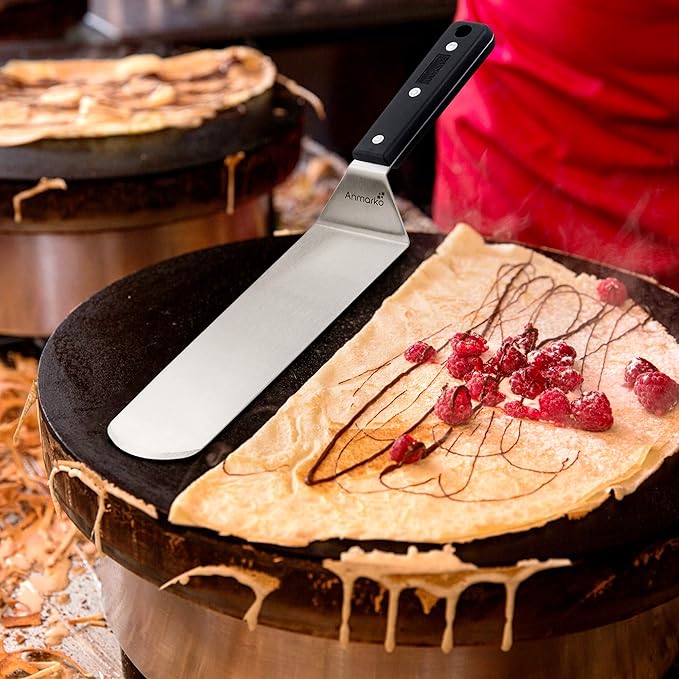 Anmarko Grill Spatula Set - Long Metal Spatula Spatula - Griddle Scraper and Pancake Flipper or Pizza Spatula - Offset Spatula - Stainless Steel Utensil Great for BBQ Grill Flat Top