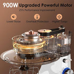 Kitchen in the Box Stand Mixer, 900W 8.5 QT Kitchen Electric Mixer, 10-Speed Large Capacity Tilt-head Food Mixer with Dough Hook, Wire Whip, Flat Beater & Splash Guard (White)