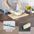 Myir JUN Placemats Dual Sided, Faux Leather Place Mats Set of 8 Indoor Placemats for Dining Table Non-Slip Washable Placemats Heat Resistant Outdoor Table Mats (Set of 8, Gray Cream)