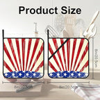 4th of July Grunge American Flag Pot Holders for Kitchen Heat Resistant Pot Holders Set of 2 Oven Hot Pads Pot Holders for Cooking Baking BBQ Gifts for Women