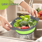 Collapsible Silicone Colander Set 3-Piece - Space-Saving Kitchen Strainer for Pasta & Spaghetti, Fruit & Veggies, Dishwasher Safe, Multi-Color Sizes for Camping, RV & Small Kitchens